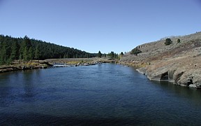 Falls River above Yellowstone Canal near Squirrel, ID - USGS file photo