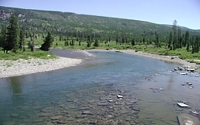 Snake River above Jackson Lake at Flagg Ranch, WY - USGS file photo
